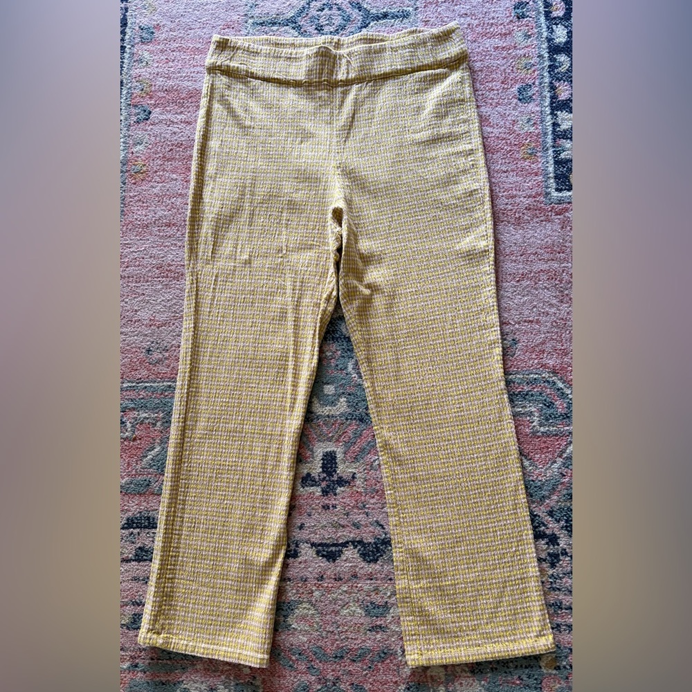Free People Yellow Plaid Pants